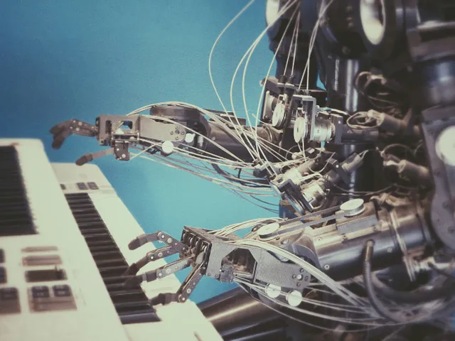 A robot playing the piano