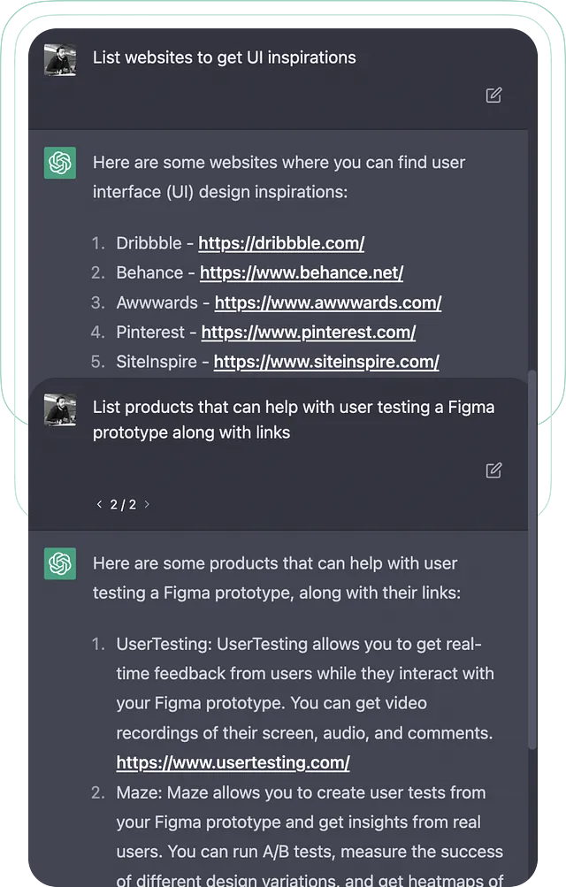 ChatGPT’s window with the above mentioned prompts and ChatGPT’s answer to that prompts.