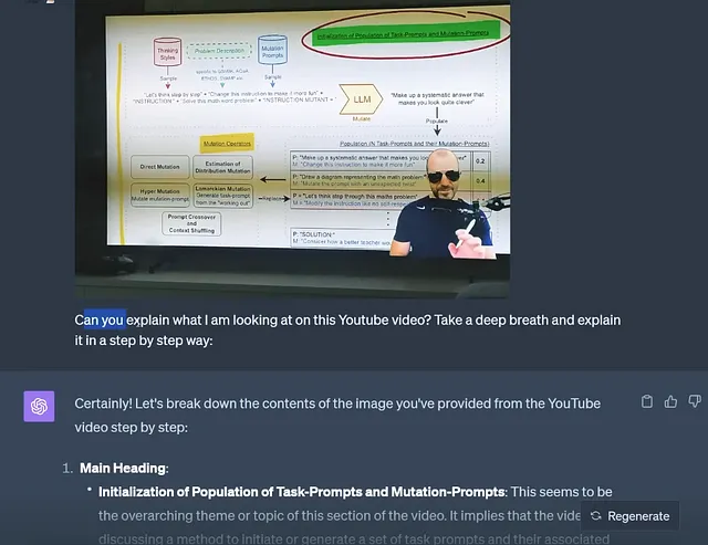 screenshot of youtube video explaining by gpt-4 vision